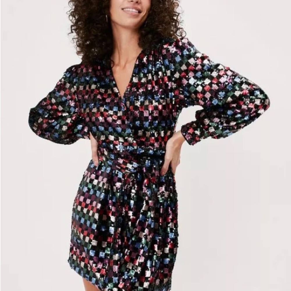 Nasty Gal Checkered Sequin Dress